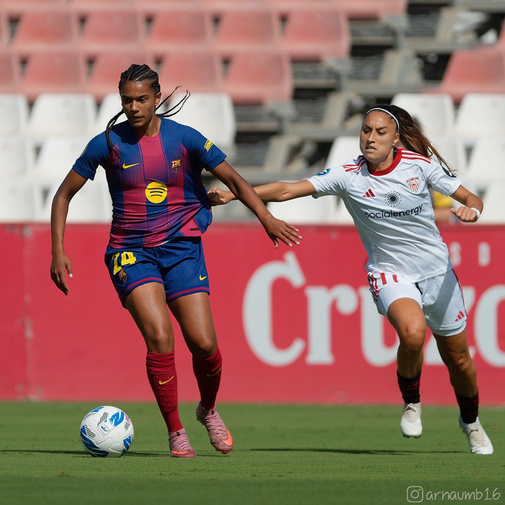 La jugadora del Barcelona Vicky López, durante un partido de Liga. Arnau Martínez