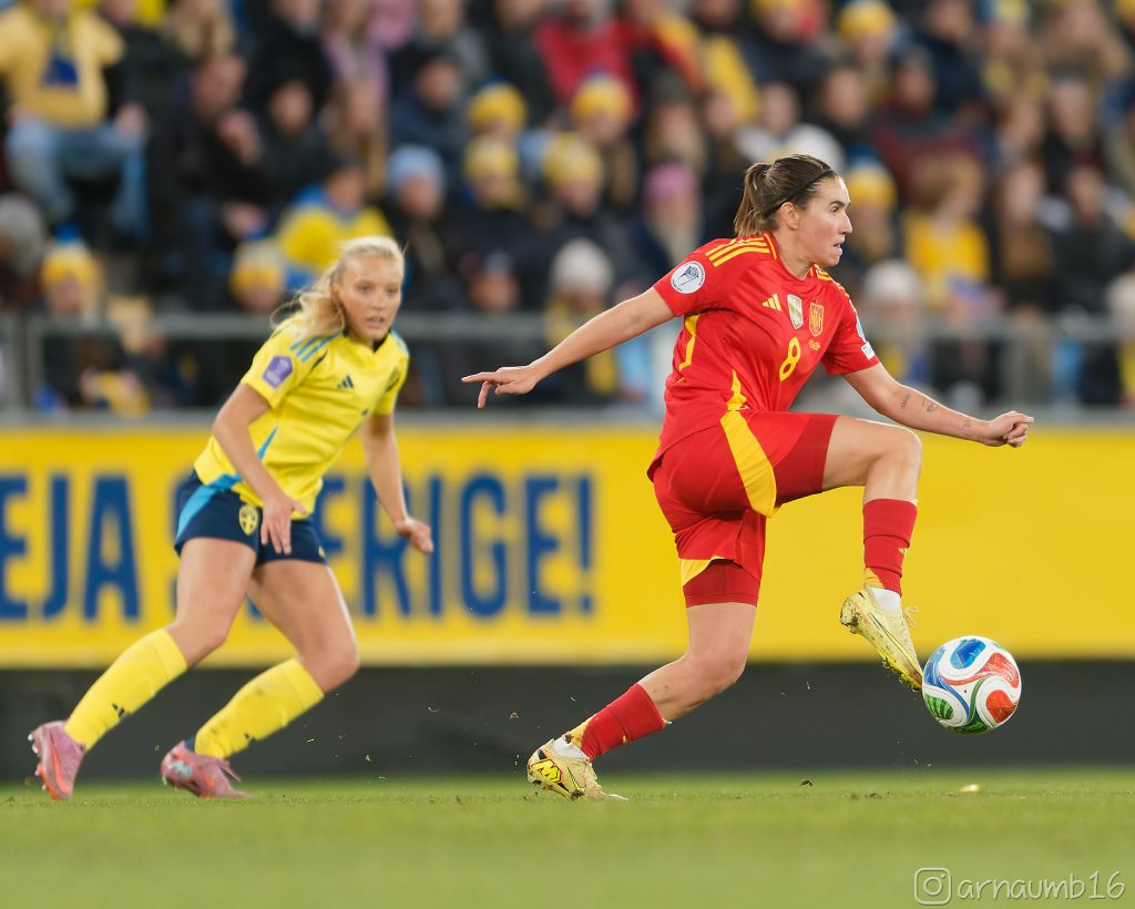 Mariona Caldentey, durante un partido de España. Arnau Martínez