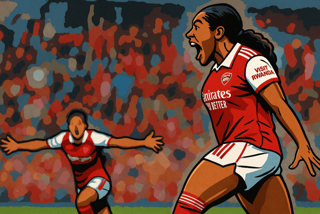Olivia Smith celebrando un gol con el Arsenal