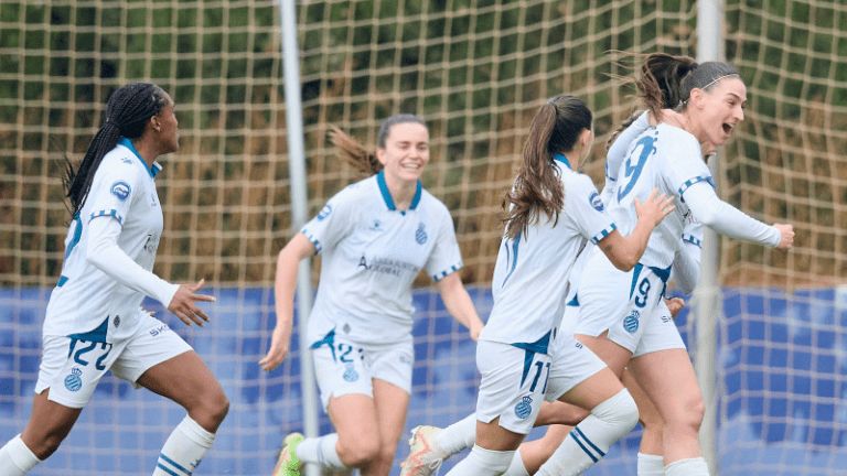RCD Espanyol celebrando el gol de Ángeles del Álamo