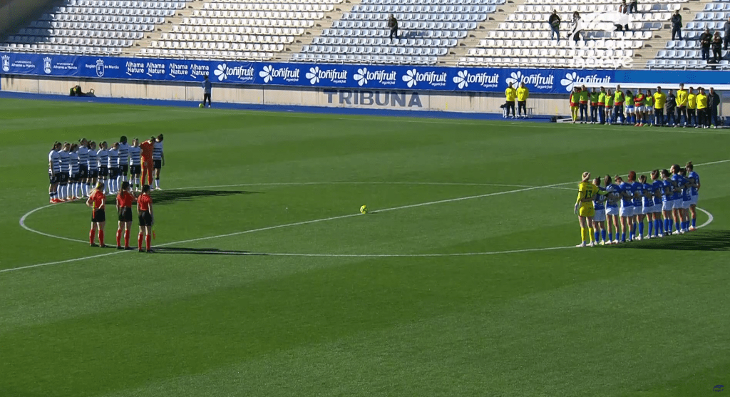 Minuto de silencio Alhama vs Eibar Liga F