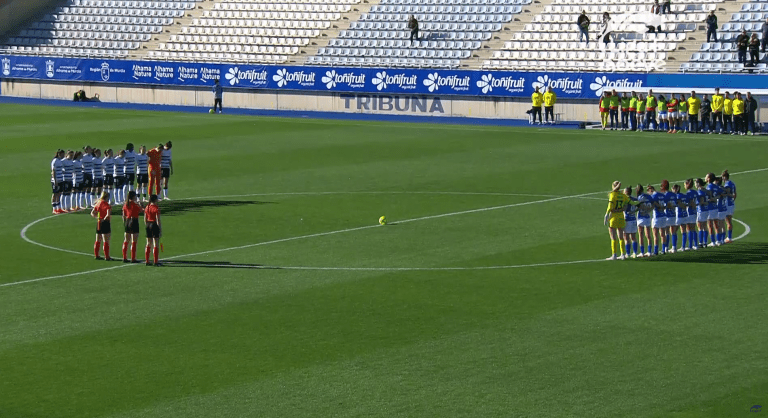 Minuto de silencio Alhama vs Eibar Liga F