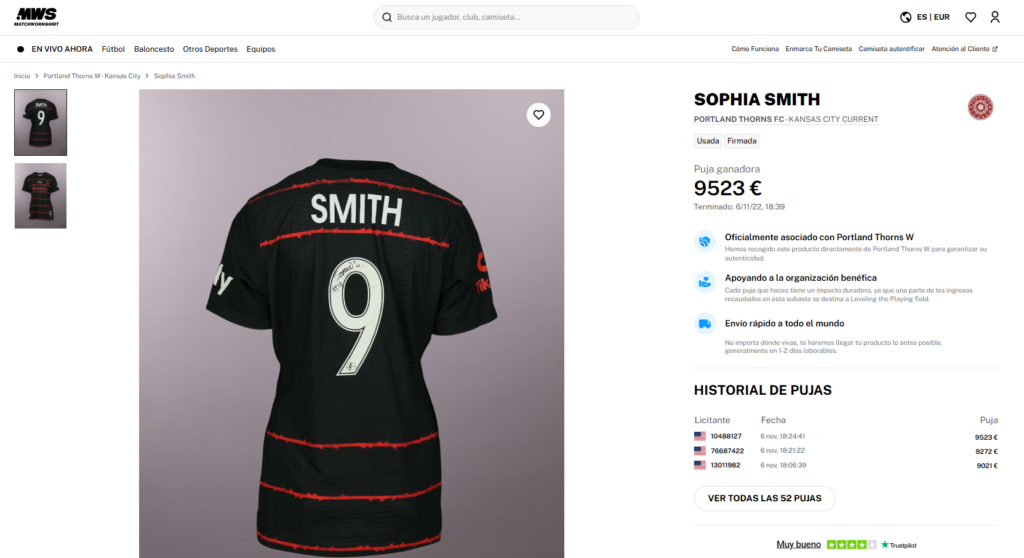 Camiseta usada de Sophia Smith Portland