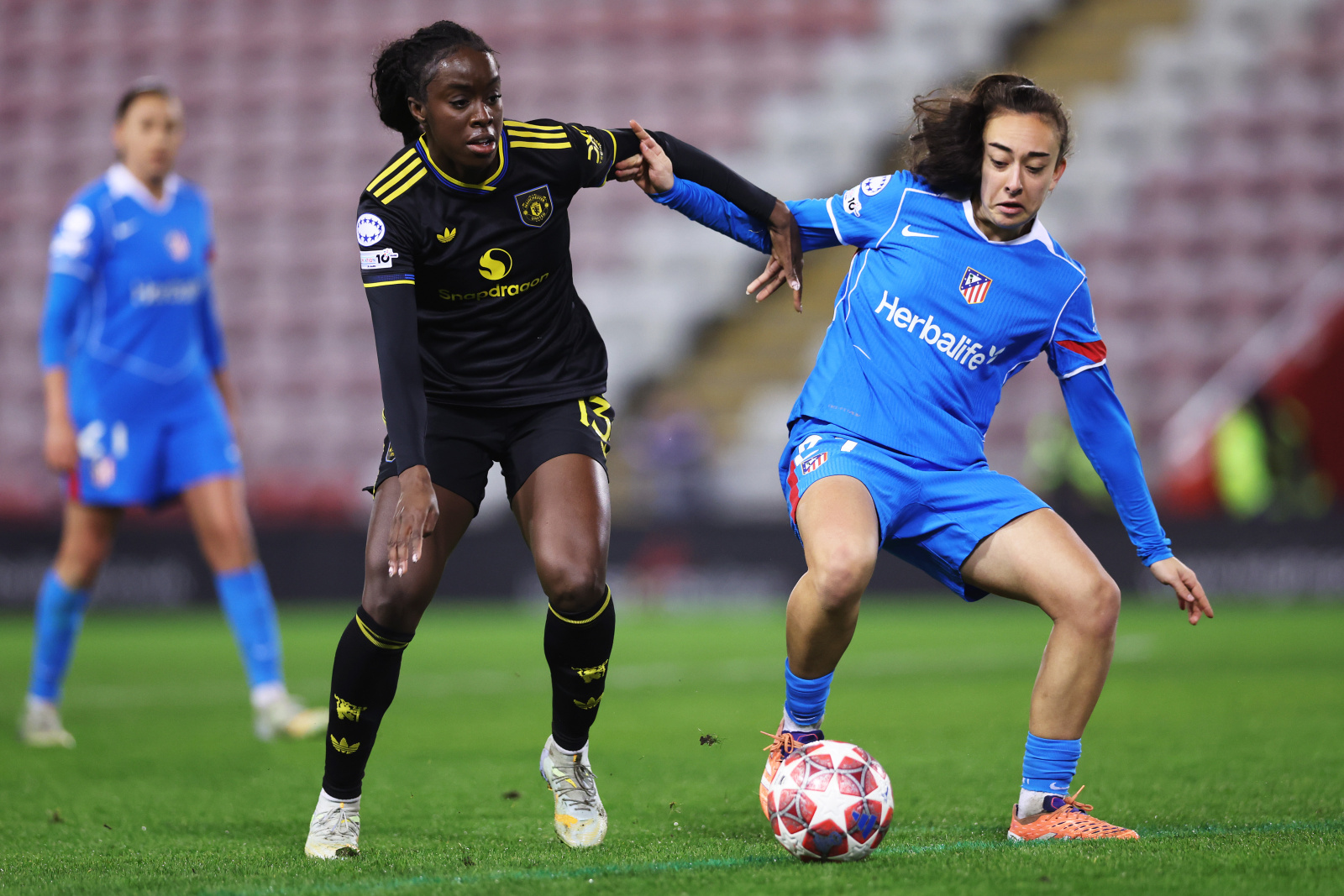 Natalia Martin Simi Awujo Manchester United Women v Club Atletico de Madrid - UEFA Women's Champions League 2025/26 KO play-offs Second Leg