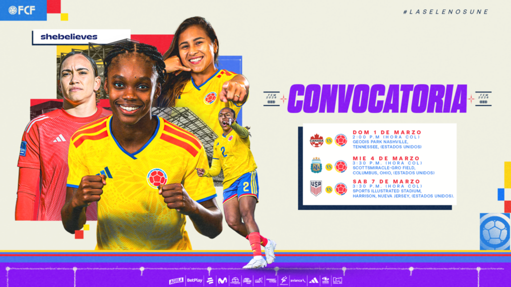 Convocatoria de la Selección Colombia Femenina de Mayores para la She Believes Cup 2026