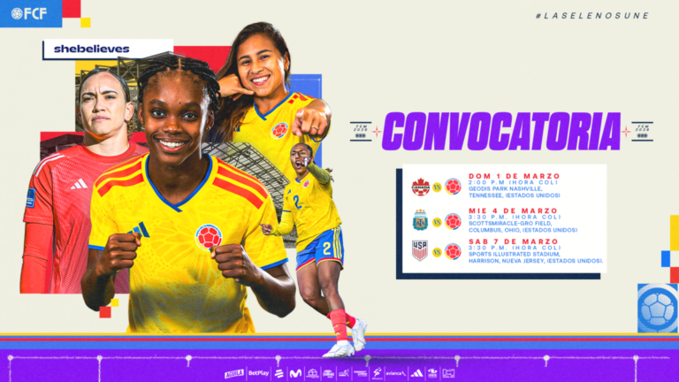 Convocatoria de la Selección Colombia Femenina de Mayores para la She Believes Cup 2026