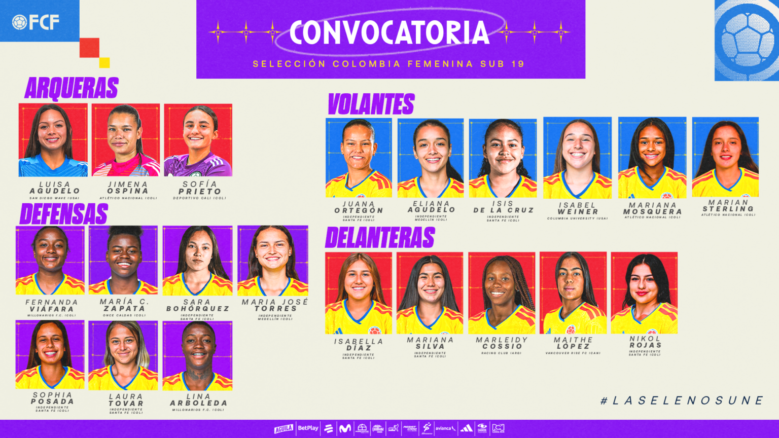 Calendario y convocatoria de Colombia para el Sudamericano Sub-20 Femenino