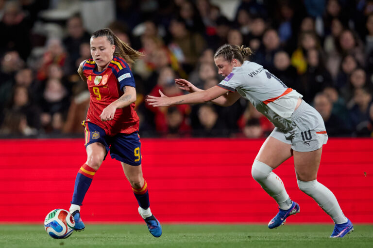Claudia Pina, durante un partido de la Selección de España, en 2026. (Foto: David Aliaga/RFEF)