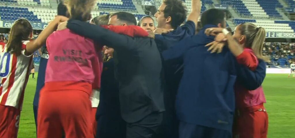 El Atlético de Madrid celebra un gol en la Copa de la Reina 2026. Foto: Captura/RFEF