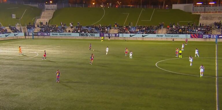 Captura del partido de la Copa de la Reina 2026 entre el Badalona y el Barcelona. Foto: Captura/RFEF