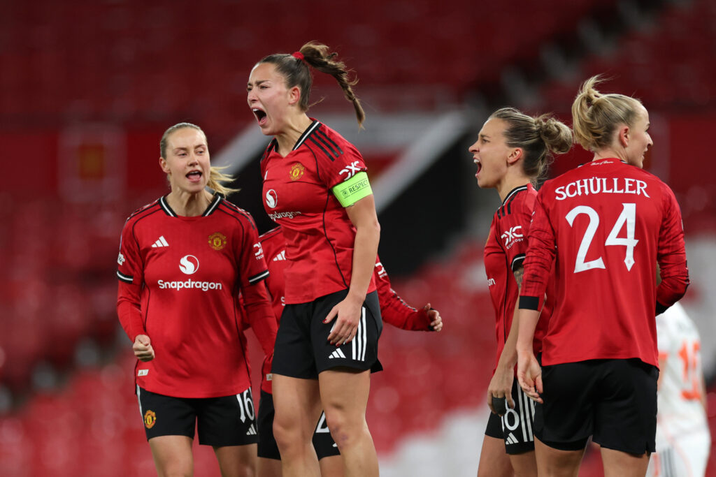 Maya Le Tissier Manchester United FC v FC Bayern München - UEFA Women's Champions League 2025/26 Quarter-finals First Leg