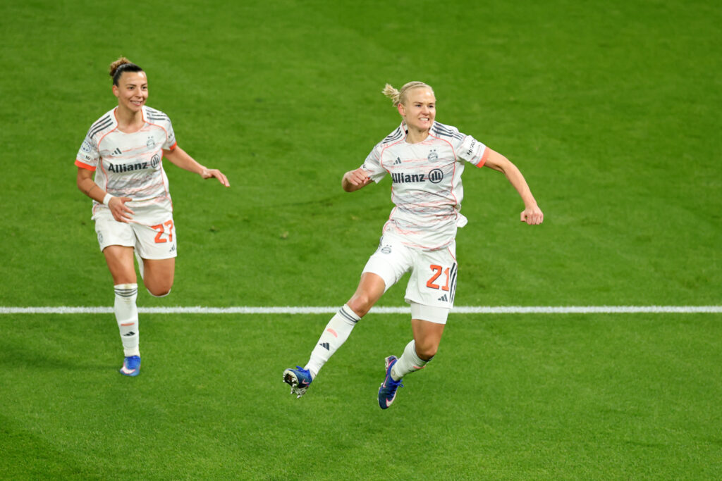 Pernille Harder Manchester United FC v FC Bayern München - UEFA Women's Champions League 2025/26 Quarter-finals First Leg