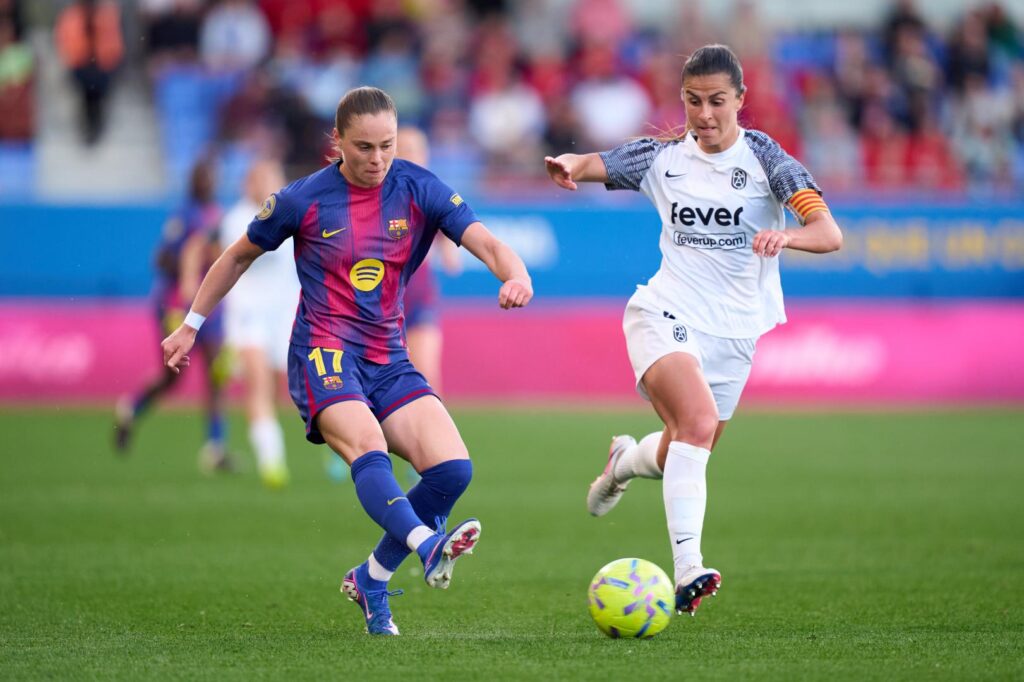 La jugadora del Barcelona Ewa Pajor, durante un partido de Liga F 2026 ante el Badalona. Foto: LigaF