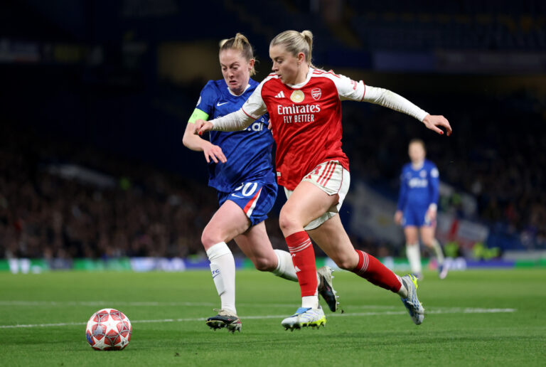 Keira Walsh Chelsea FC v Alessia Russo Arsenal FC - UEFA Women's Champions League 2025/26 Quarter-finals Second Leg
