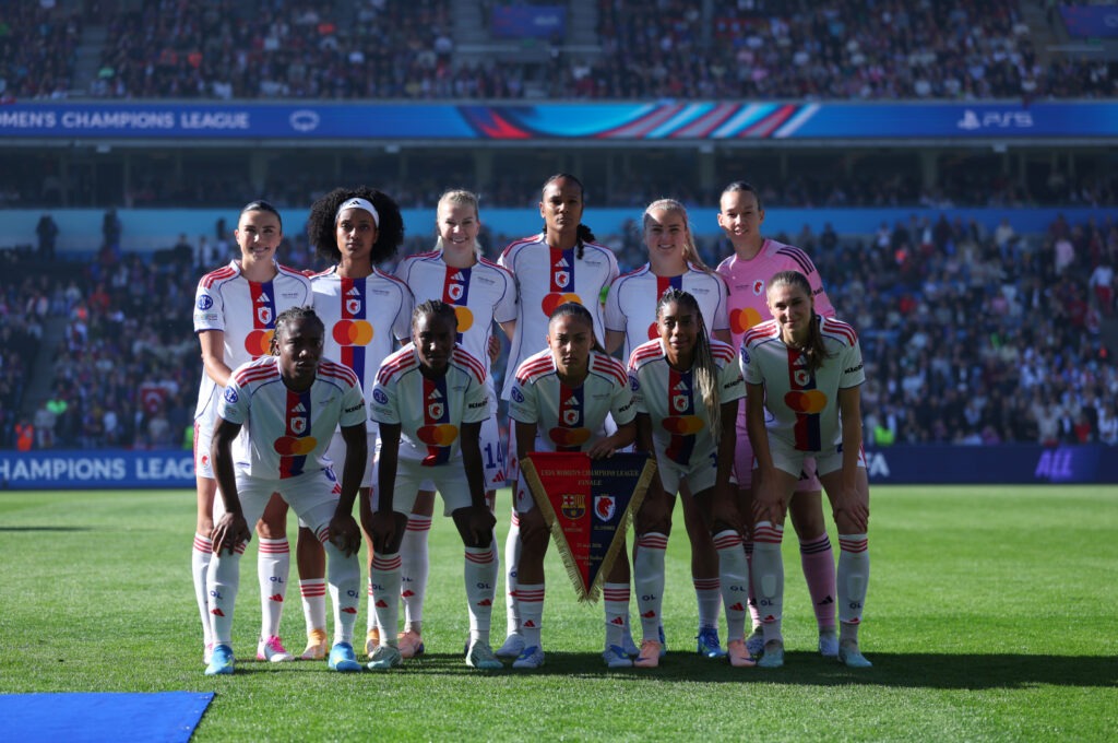 OSLO, NORWAY - MAY 23: Players of OL Lyonnes pose for a team photograph prior to the UEFA Women's Champions League Final 2026 match between FC Barcelona and OL Lyonnes at Ullevaal Stadion on May 23, 2026 in Oslo, Norway. (Photo by Molly Darlington - UEFA/UEFA via Getty Images)