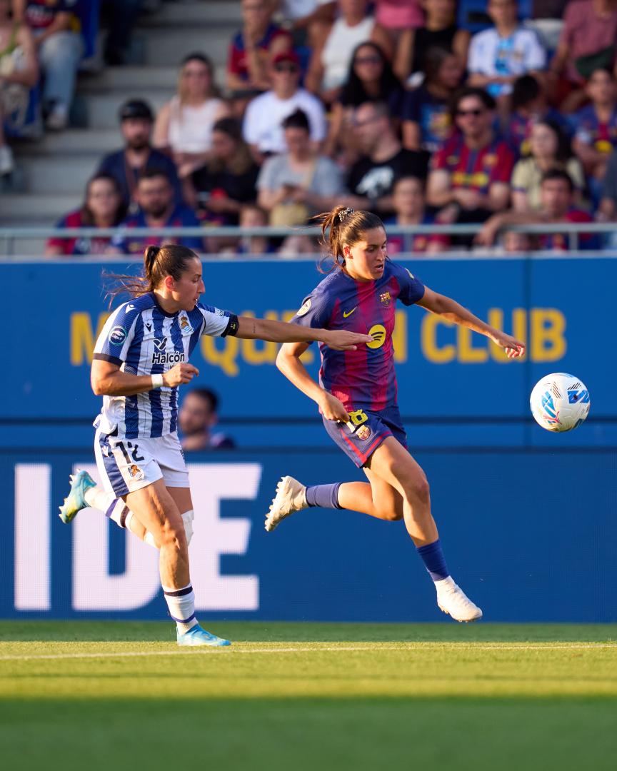 La jugadora del Barcelona Kika Nazareth, durante un partido de Liga F 2026. Foto: LigaF