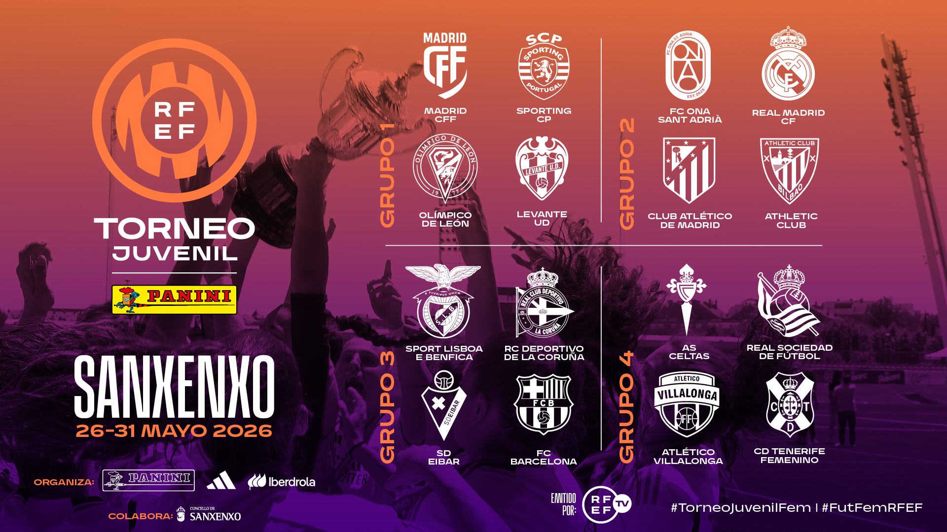 Grupos del Torneo Juvenil Femenino 2026