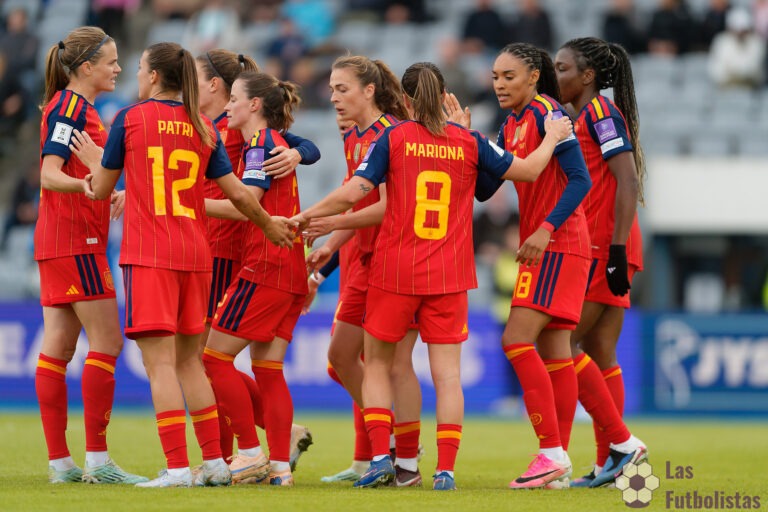 Las jugadoras de la Selección de España celebran un gol en 2026. Foto: Las Futbolistas