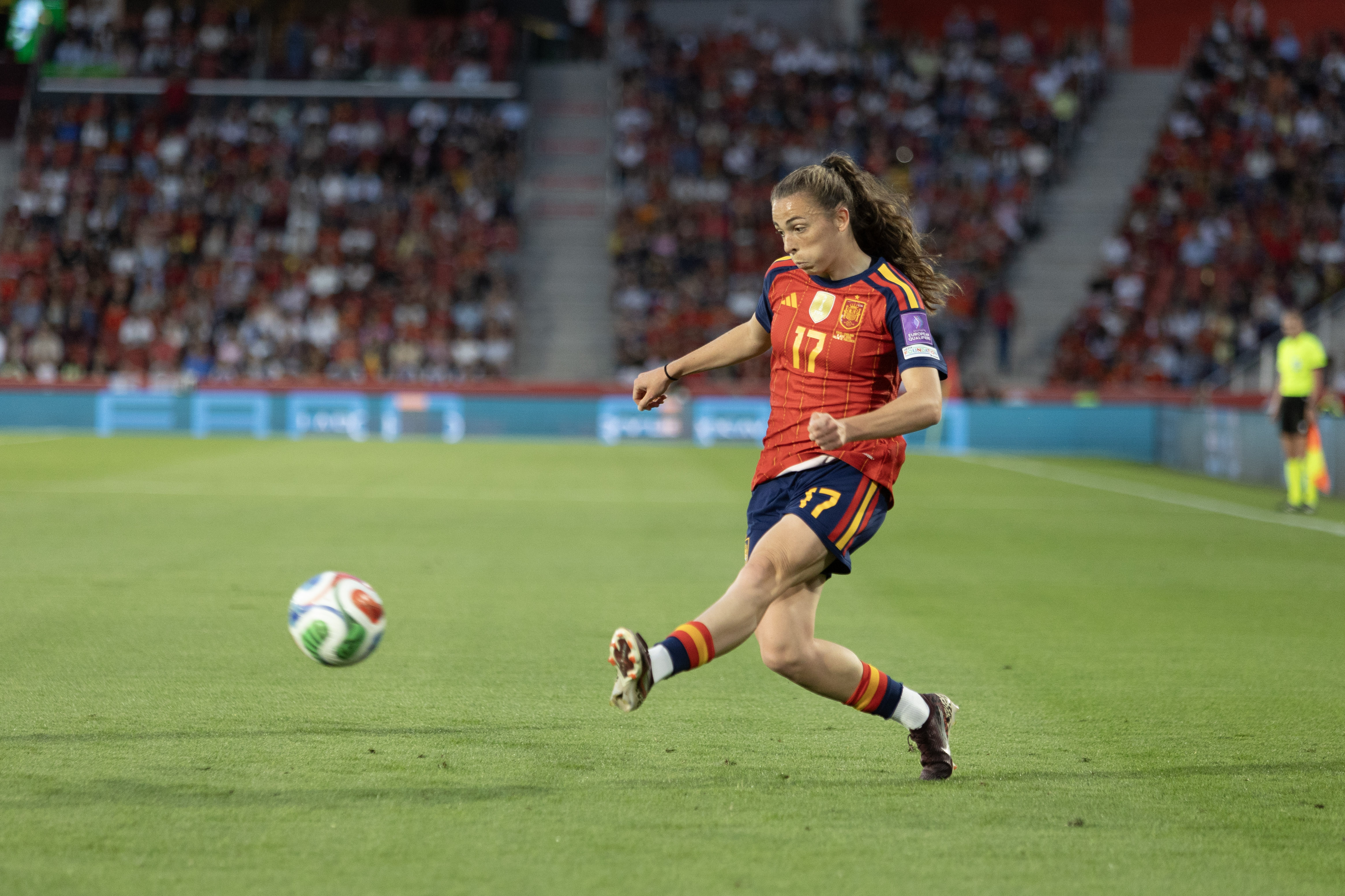 La jugadora de España Lucía Corrales, en Mallorca, en 2026. Foto: Hugo Mesonero