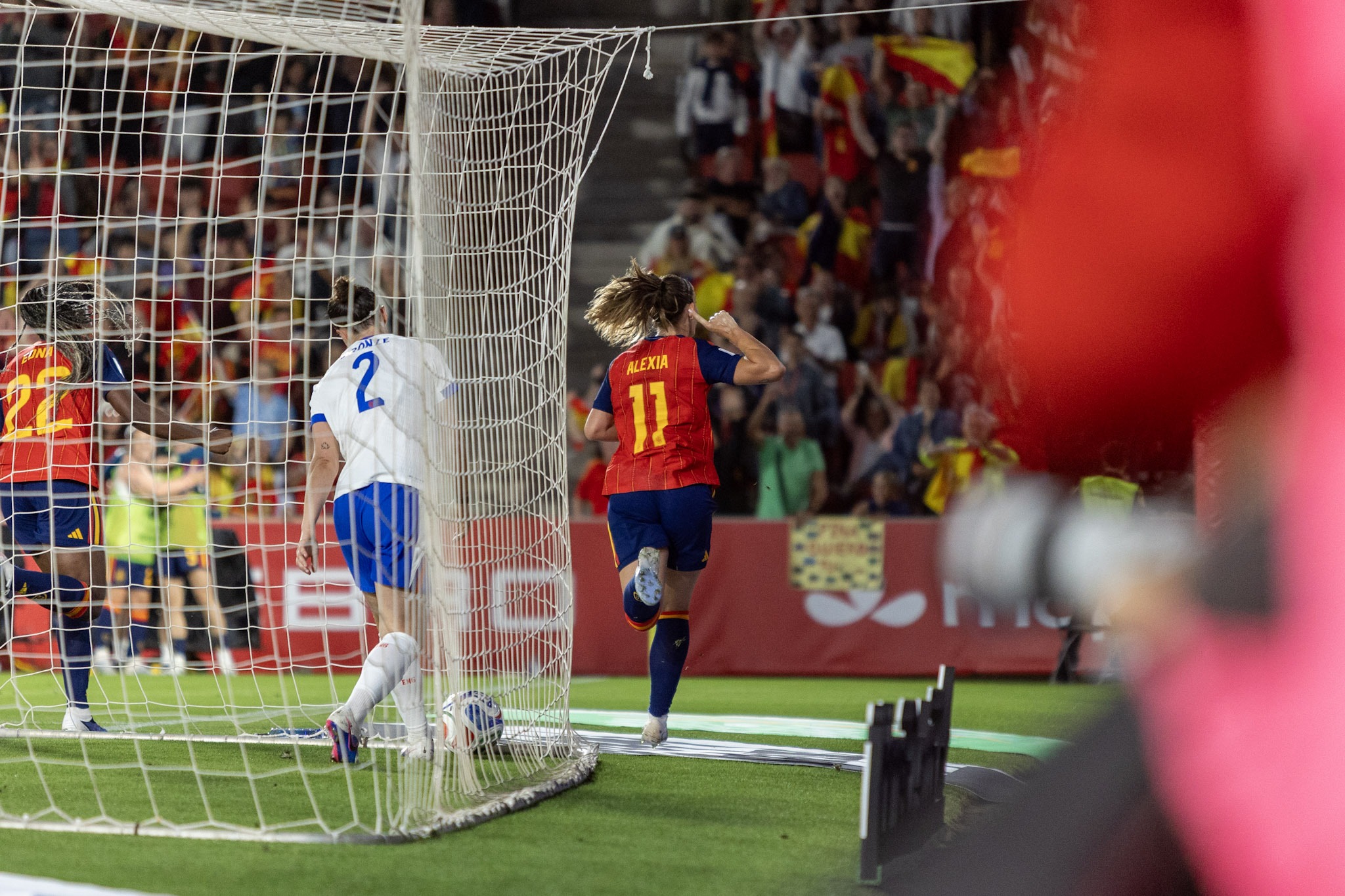 La jugadora de España Alexia Putellas celebra un gol en 2026. Foto: Hugo Mesonero