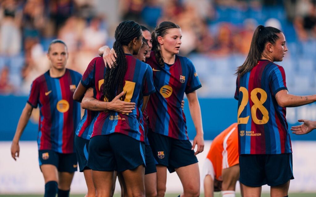El FC Barcelona celebra gol VS Montpellier