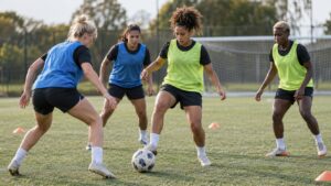 Futbolistas en un entrenamiento