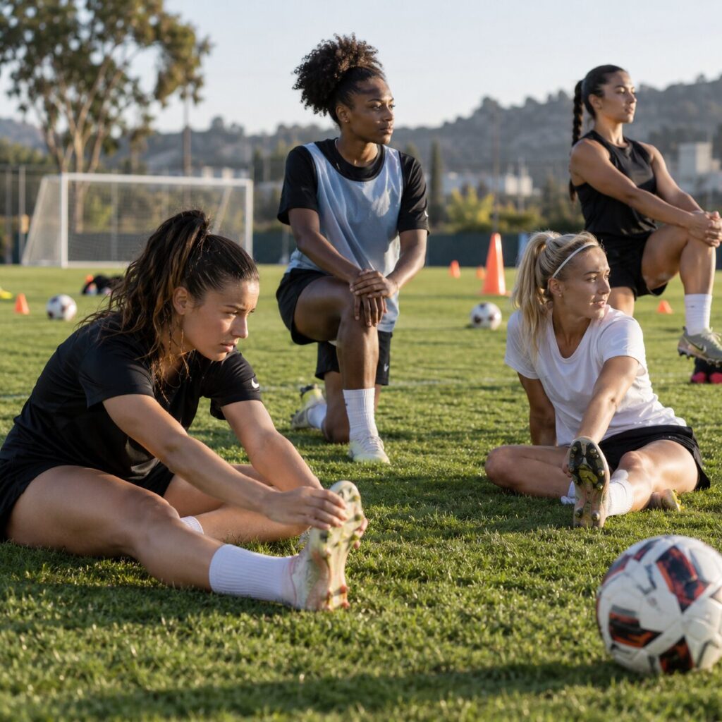 Futbolistas entrenando