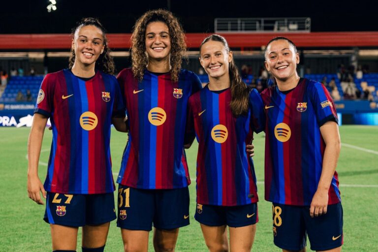 Elena Vizuete, Carolina Ferrera, Lúa Arufe y Mayssa Baha debutan con el Barça en Liga F