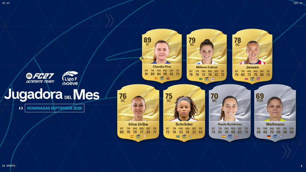 nominadas Player of the month septiembre