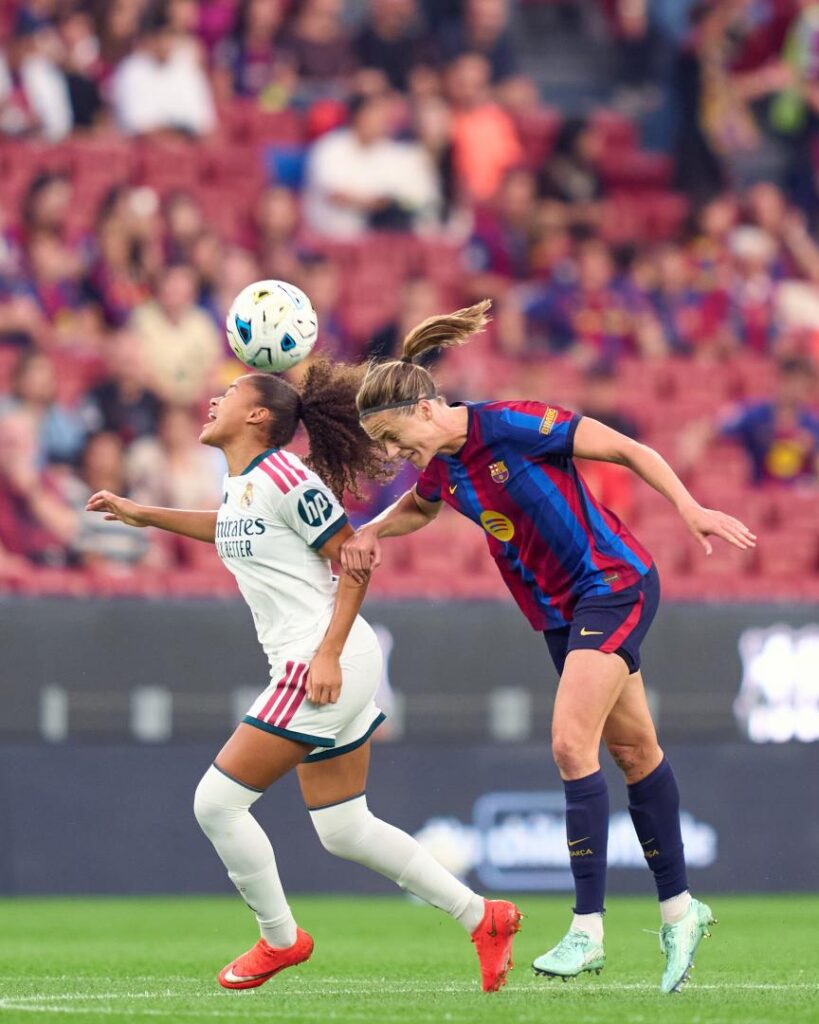 La jugadora del Barcelona Irene Paredes, durante un partido disputado en el Camp Nou en 2026. Foto: LigaF