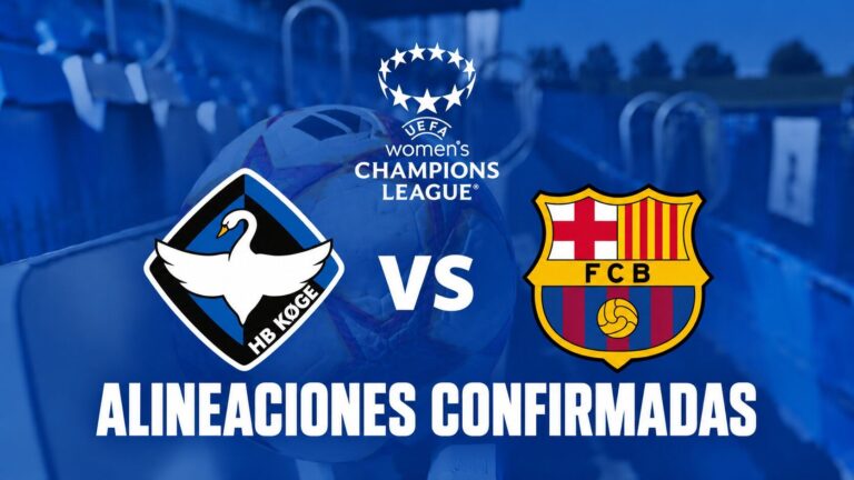 Alineaciones confirmadas HB Køge VS FC Barcelona - UWCL