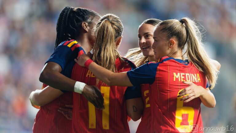 Celebración de gol Selección Española vs Estados Unidos