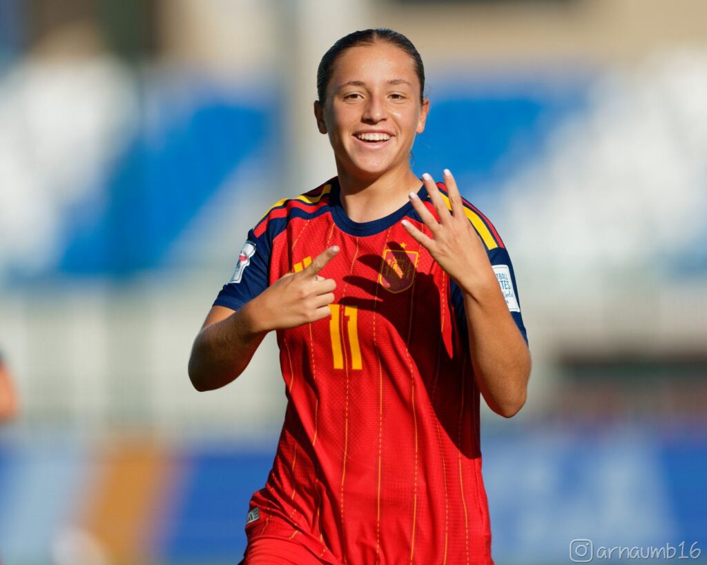 Bruna Quintana celebra el 1-0 - España vs Chile - Mundial Sub-17 Femenino
