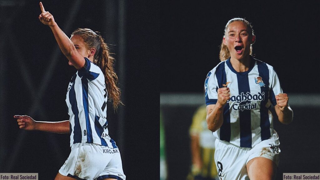 Imagen de las dos goleadoras del partido entre Real Sociedad 2-0 Fenerbahçe de la Women's Europa Cup