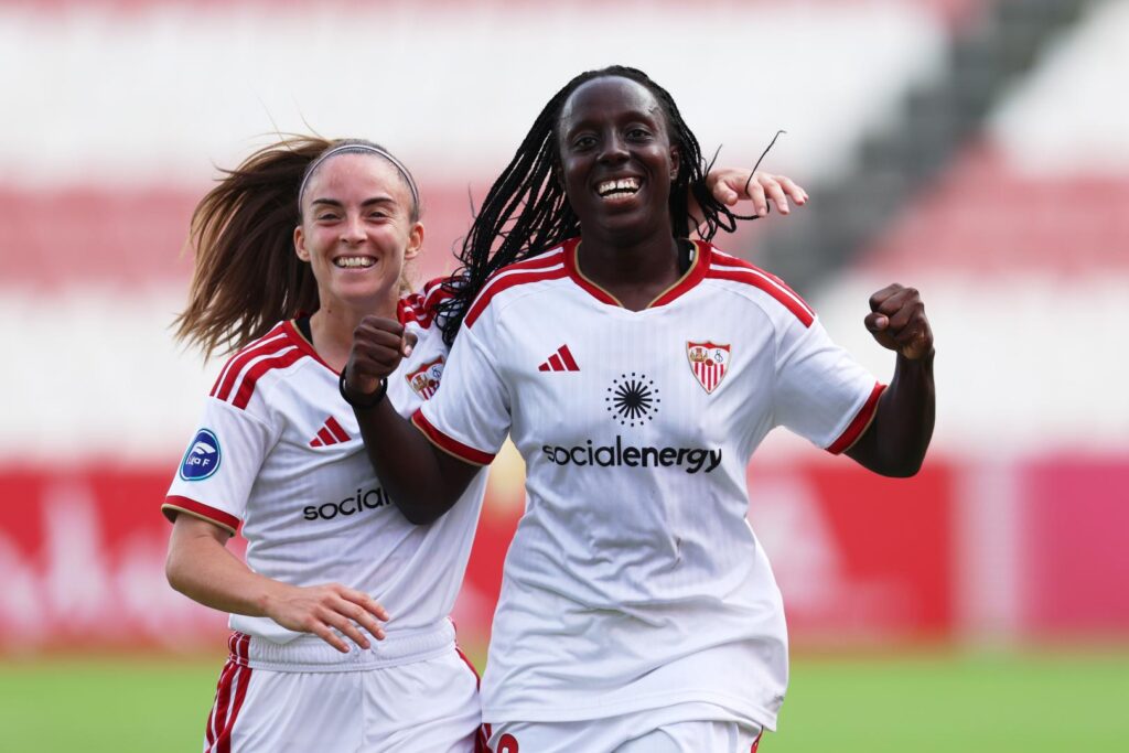 Fatou Kanteh celebración de gol - Sevilla 3-3 FC Badalona - Liga F