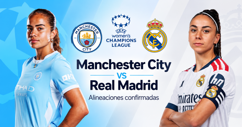 Alineaciones confirmadas Manchester City vs Real Madrid - UWCL