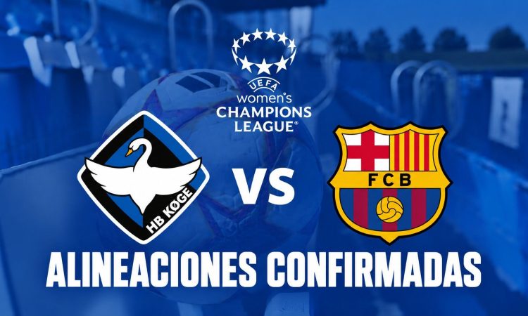Alineaciones confirmadas HB Køge VS FC Barcelona - UWCL
