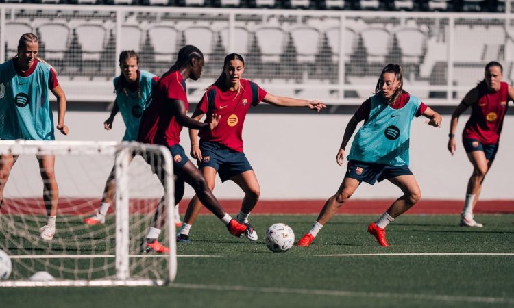 Entrenamiento del FC Barcelona en pretemporada