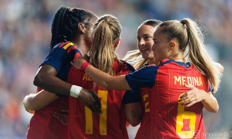 Celebración de gol Selección Española vs Estados Unidos