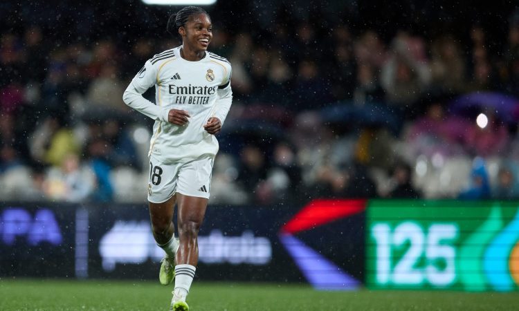 Linda Caicedo celebra el gol Real Madrid Supercopa 2026