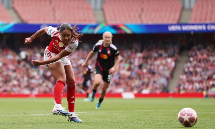 Olivia Smith Arsenal FC v OL Lyonnes - UEFA Women's Champions League 2025/26 Semi-Final First Leg