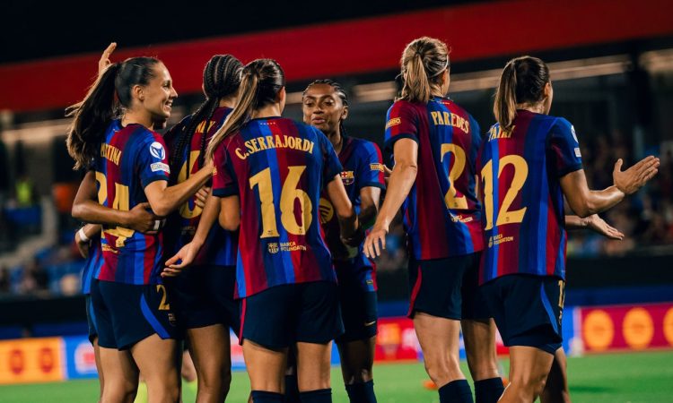 Celebración de gol del FC Barcelona