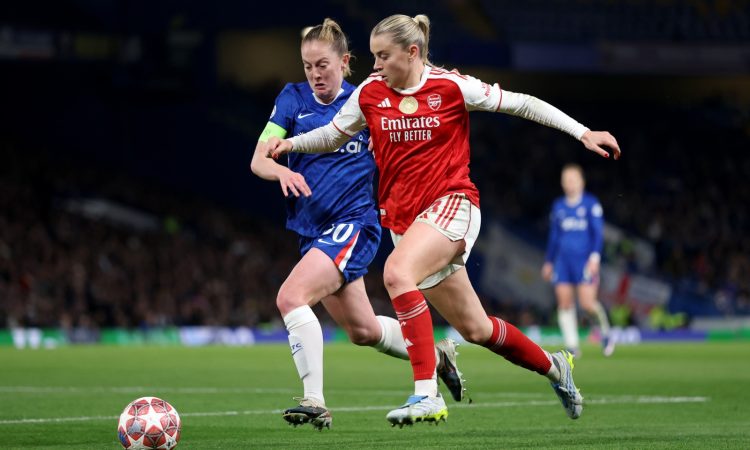 Keira Walsh Chelsea FC v Alessia Russo Arsenal FC - UEFA Women's Champions League 2025/26 Quarter-finals Second Leg