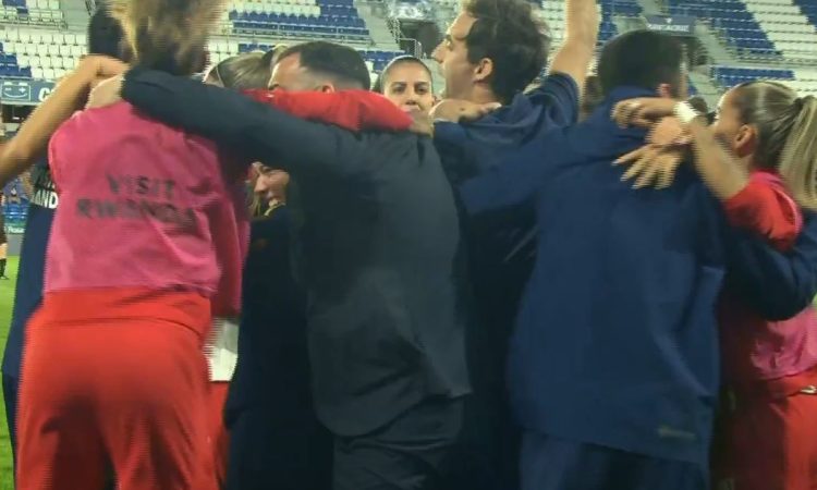 El Atlético de Madrid celebra un gol en la Copa de la Reina 2026. Foto: Captura/RFEF