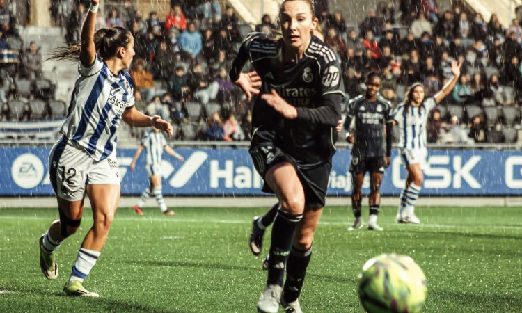 Lance del partido Real Sociedad-Real Madrid, de Liga F 2026. Foto: Nerea (@patatraphoto)