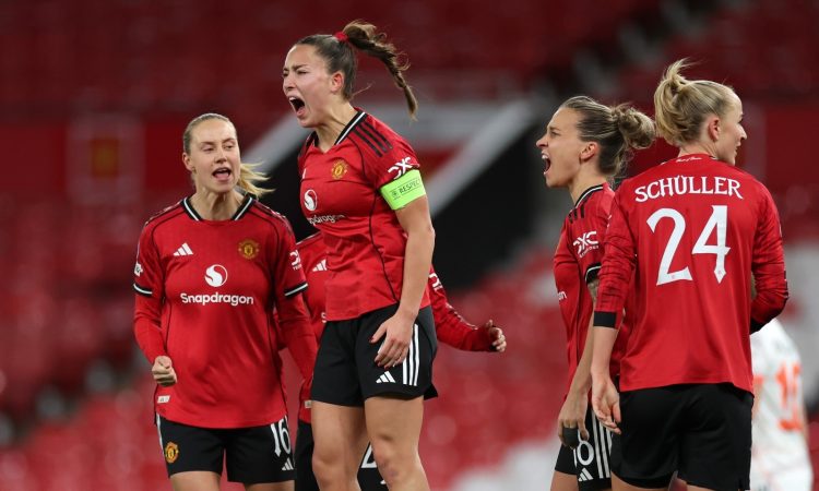 Maya Le Tissier Manchester United FC v FC Bayern München - UEFA Women's Champions League 2025/26 Quarter-finals First Leg