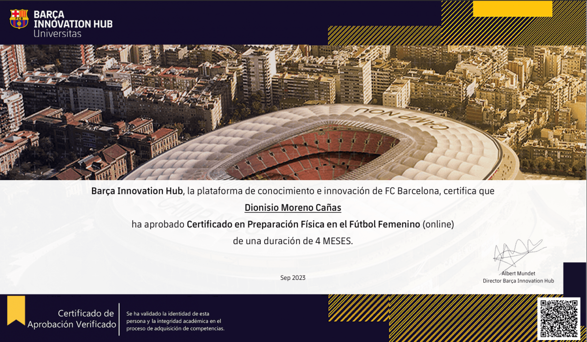 Certificado- Preparación Física en el Fútbol Femenino