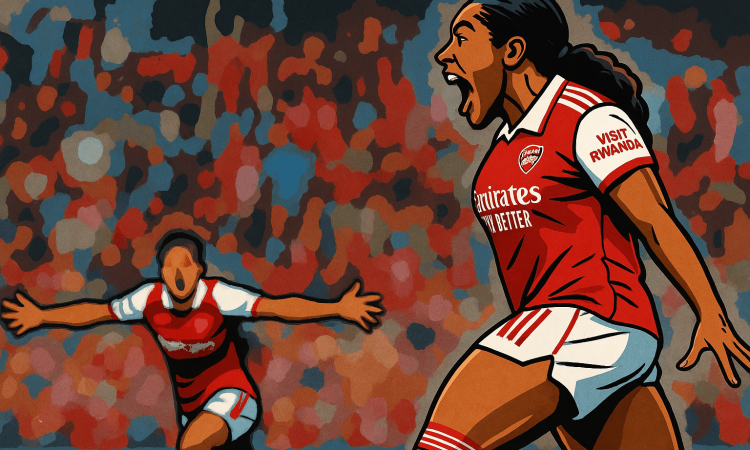 Olivia Smith celebrando un gol con el Arsenal
