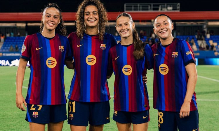 Elena Vizuete, Carolina Ferrera, Lúa Arufe y Mayssa Baha debutan con el Barça en Liga F