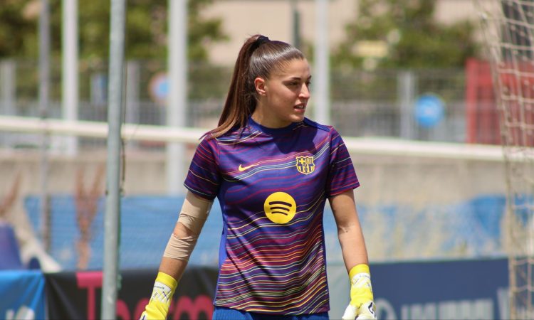 Txell Font en un entrenamiento del Barça | Foto: Vero Manzanares (@verofutfem)